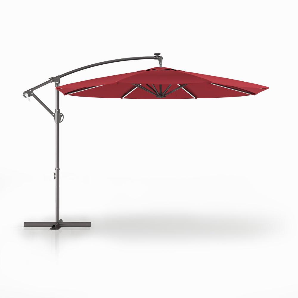 Bluu Solar LED Banyan Pro Offset Hanging Umbrella - Bluu