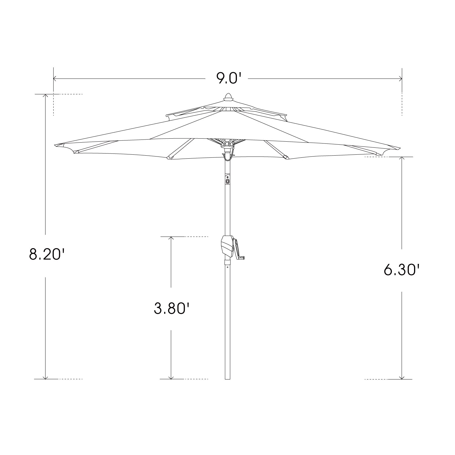 Bluu Maple Pro Market Umbrella 2-Tier