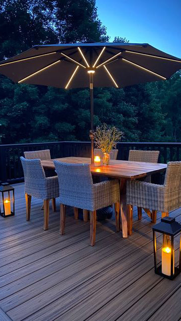 patio umbrella with lights